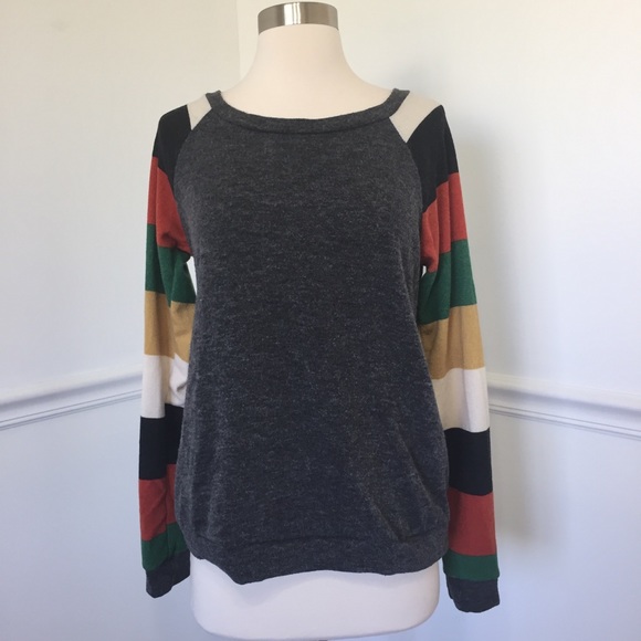 12Pm by Mon Ami Multicolor Stripe Sweater - Picture 1 of 8